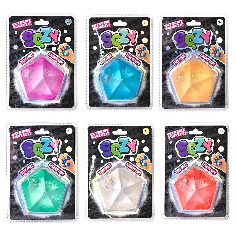Sunny Days SQZY Light-Up Hexagon Geometric Sensory Squishy Toy