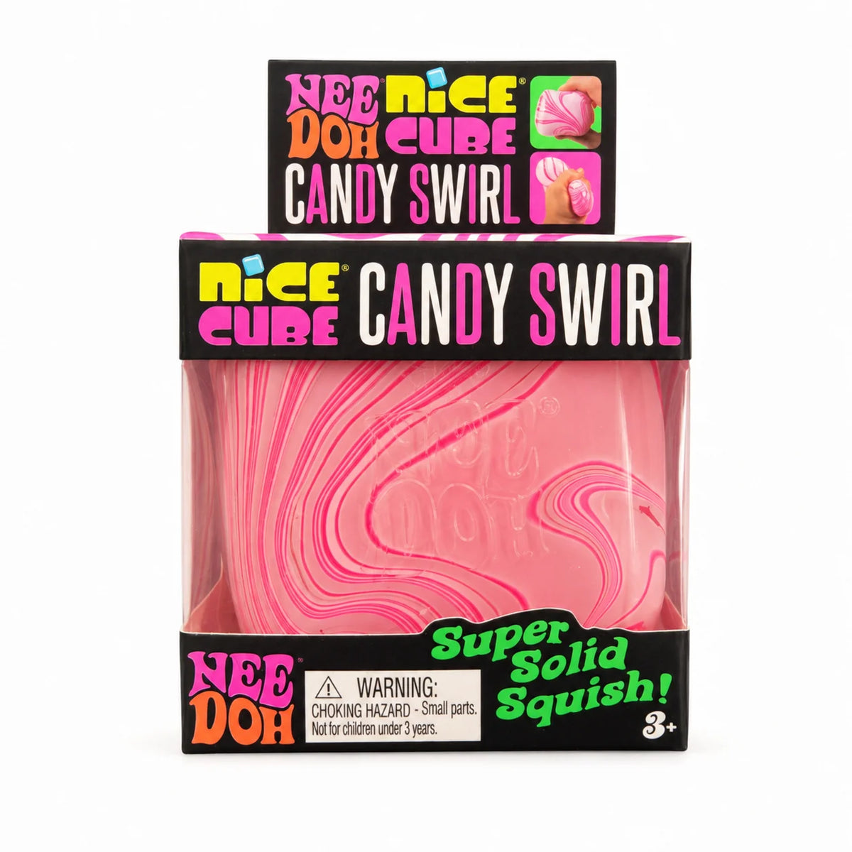 Pink and white Candy Swirl Nice Cube NeeDoh sensory fidget