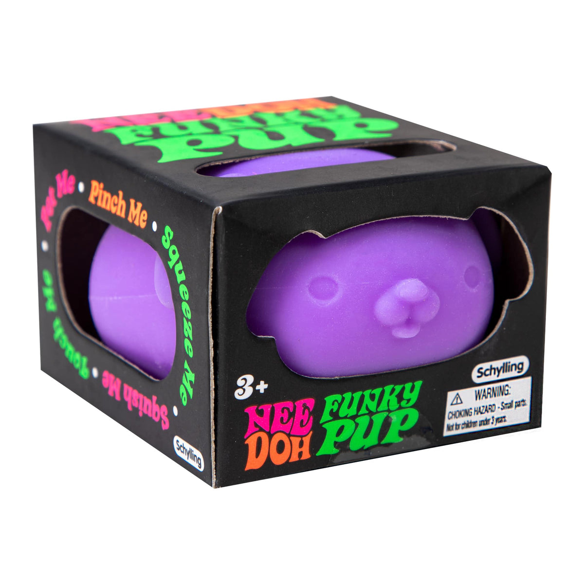 NeeDoh Teenie Funky Pup squishy fidget toy in assorted bright colors