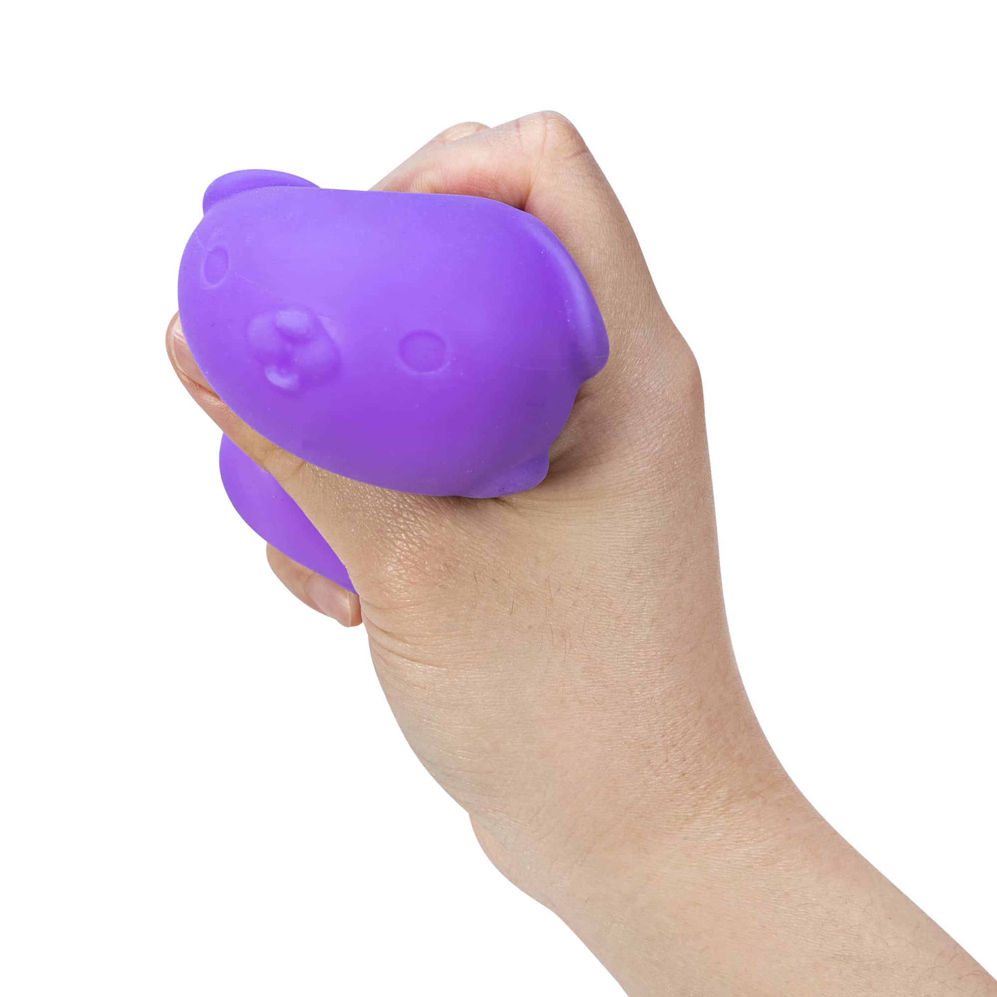 NeeDoh Teenie Funky Pup mini dog fidget toy shown in hand for size