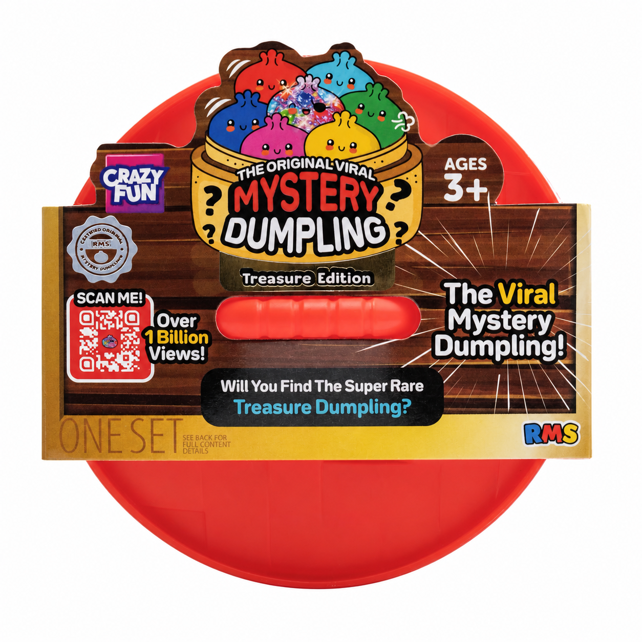RMS Crazy Fun Squishy Bun Original Mystery Dumpling Treasure Edition blind box in red dumpling capsule packaging 