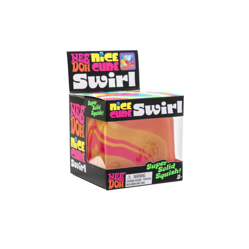 Schylling NeeDoh Nice Cube Swirl Marbled Sensory Fidget Toy (UK Import) Color Chosen at Random