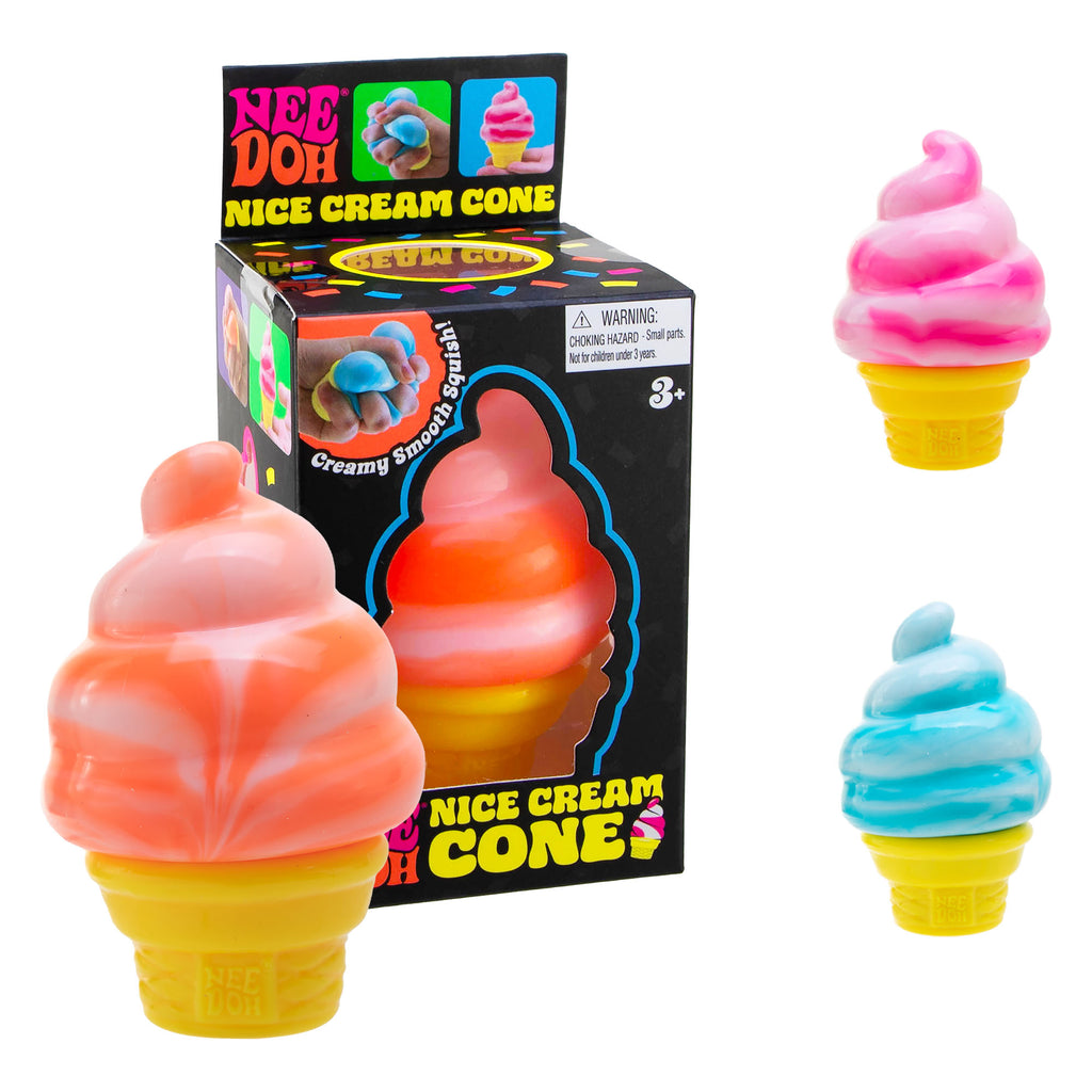 Schylling NeeDoh® Nice Ice Cream Cone soft sensory fidget toy in assorted colors, color chosen at random