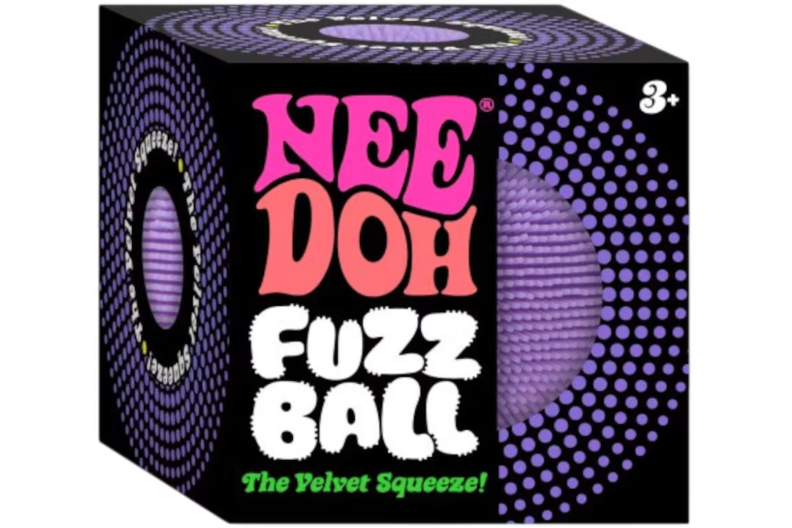 Schylling NeeDoh® Fuzz Ball – The Velvet Squeeze Squishy Fidget Toy (Color Chosen at Random)