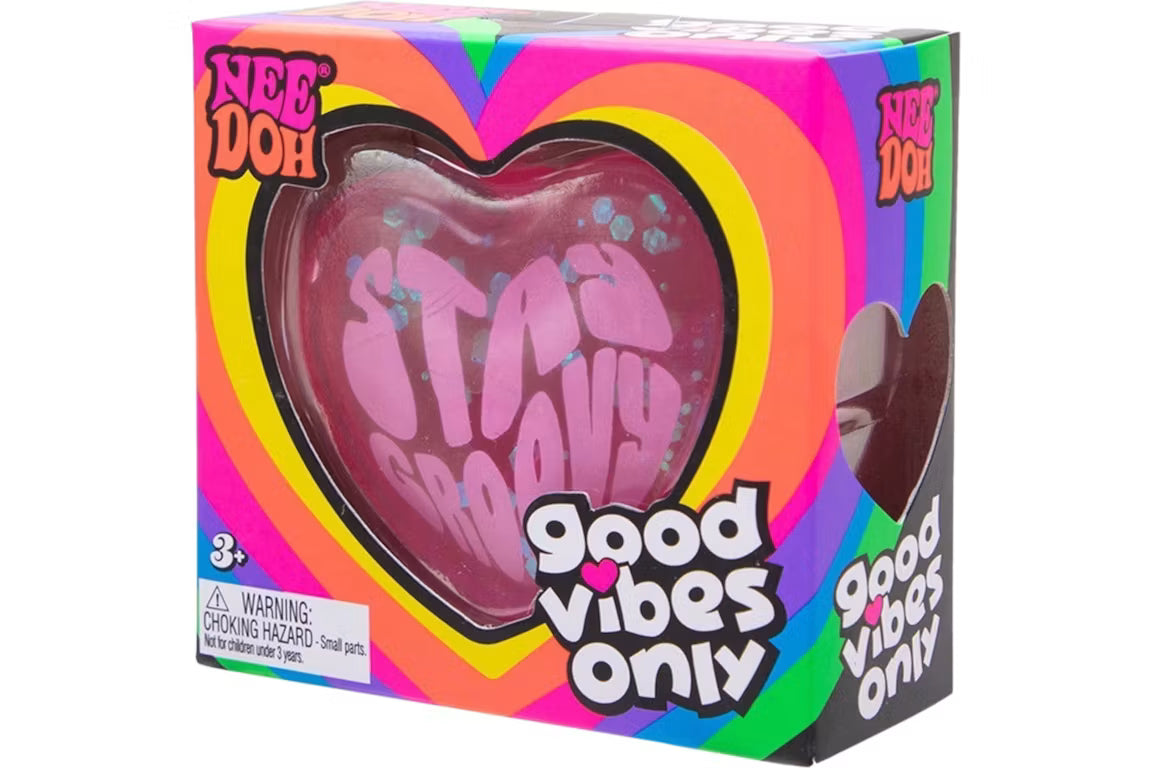 Schylling NeeDoh® Good Vibes Only Squishy Fidget Toy — Text on Heart May Vary
