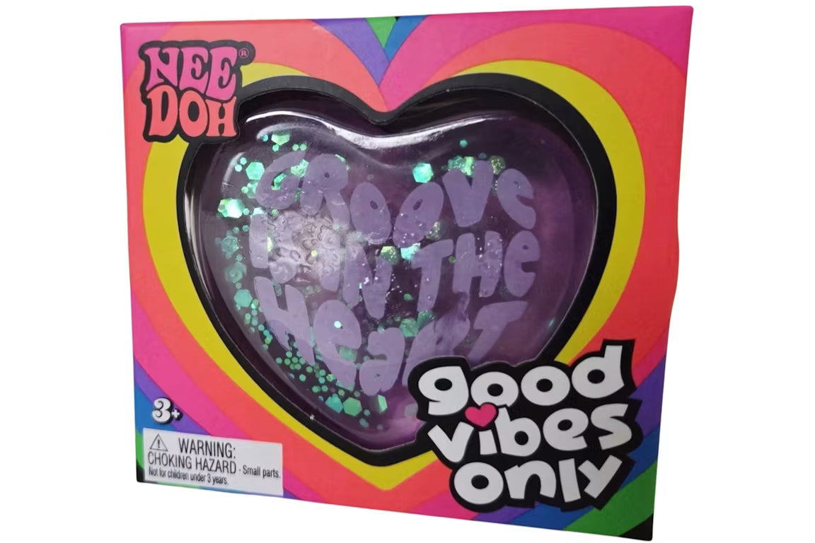 Schylling NeeDoh® Good Vibes Only Squishy Fidget Toy — Text on Heart May Vary