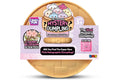 Pink holographic mystery dumpling squishy toy in packaging with cherry blossom scent.