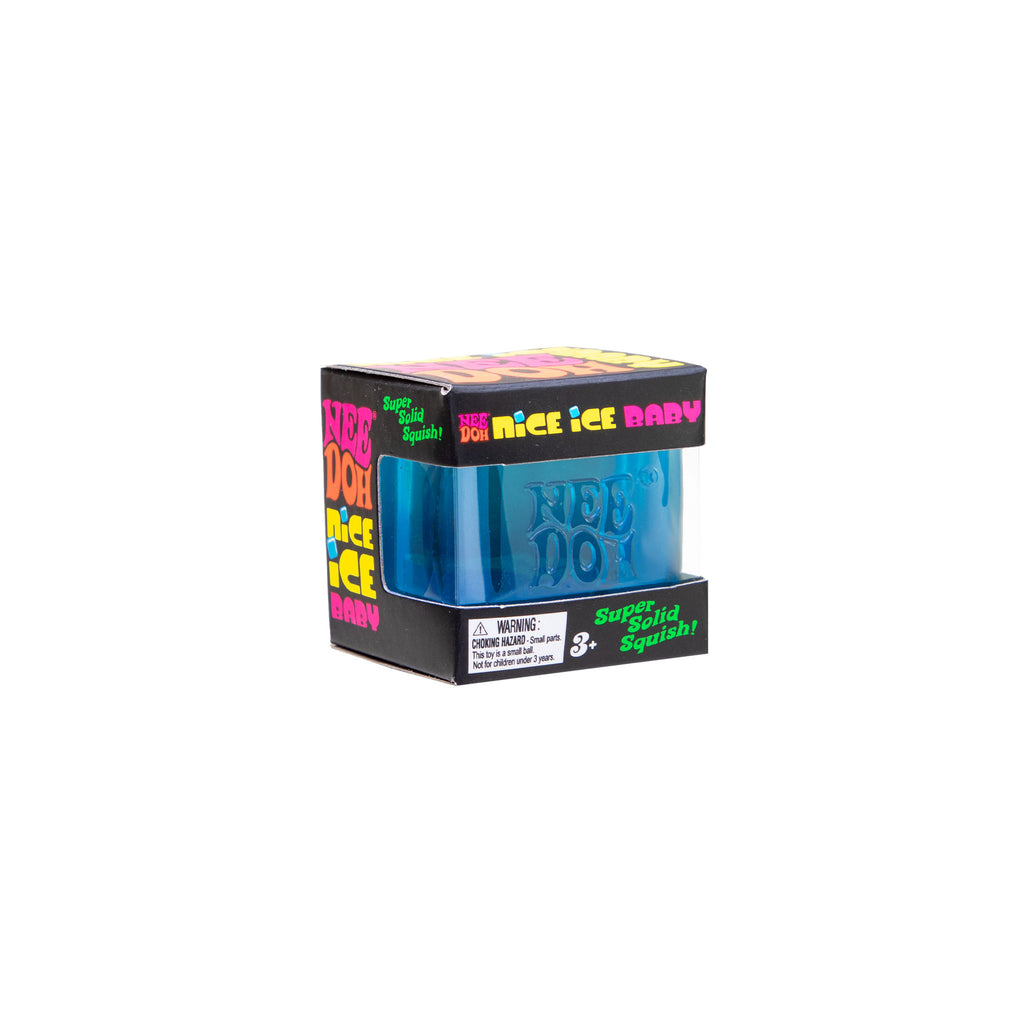 Blue NeeDoh Nice Ice Baby mini sensory cube fidget toy