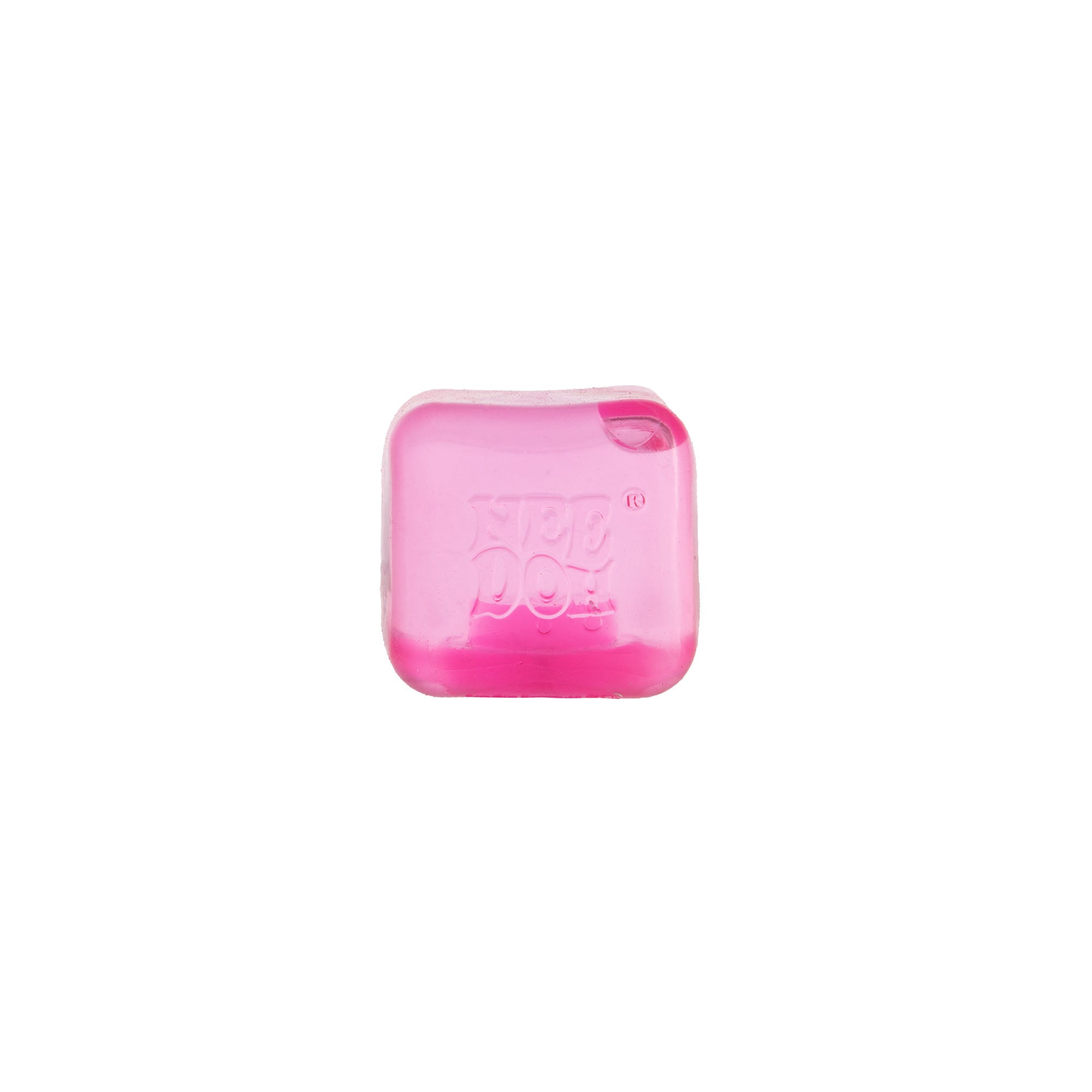 Pink NeeDoh Nice Ice Baby translucent mini squishy cube