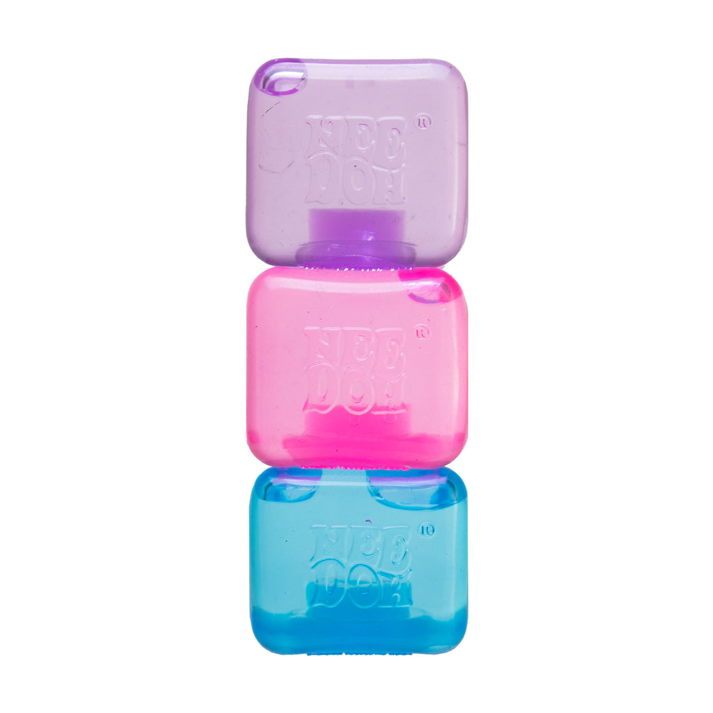 NeeDoh Nice Ice Baby mini translucent sensory cube in random assorted color