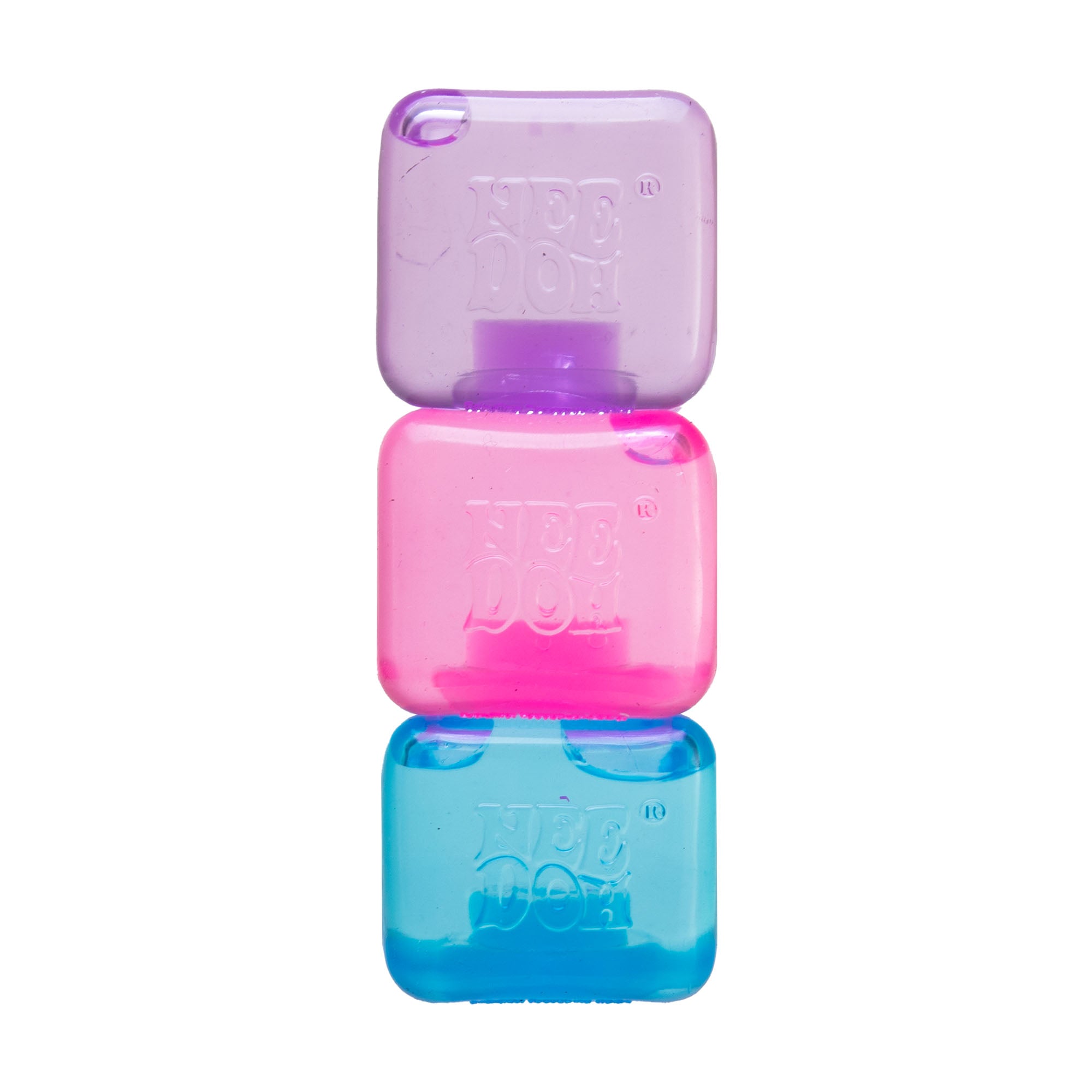 NeeDoh Nice Ice Baby mini translucent sensory cube in random assorted color