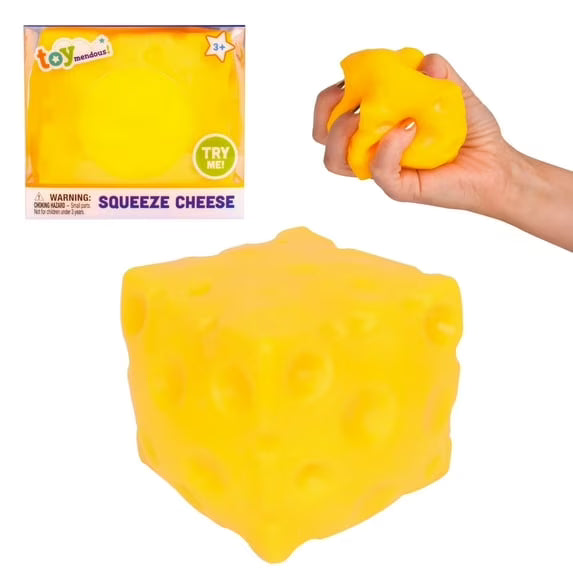 Sunny Days ToyMendous Squeeze Cheese Mouse in a Block Sensory Fidget Toy