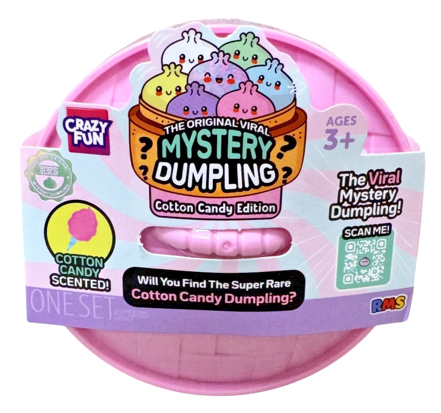 Sealed RMS Crazy Fun Cotton Candy Edition Mystery Dumpling package, front view