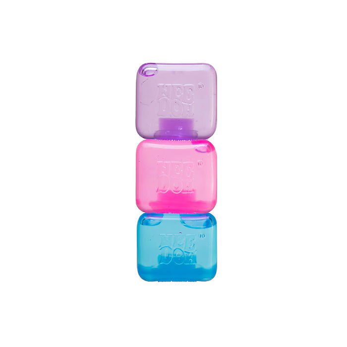 Schylling NeeDoh Nice Ice Baby Crystal Clear Sensory Fidget Cube (4-Pack)