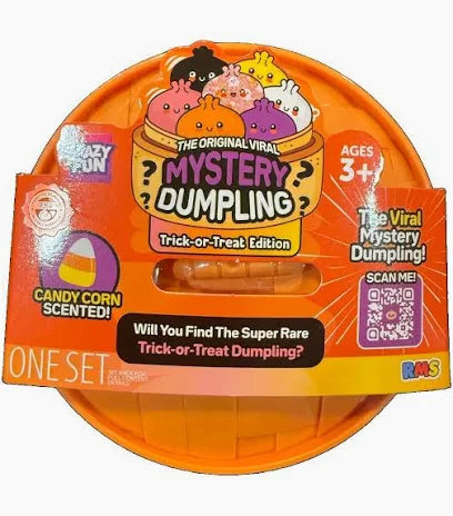 RMS Crazy Fun Candy Corn Edition Mystery Dumpling blind box in orange steamer basket